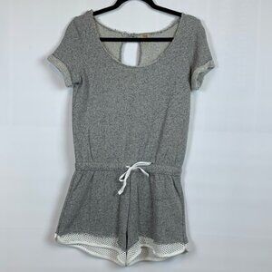 True Craft sweatshirt style romper with athletic mesh trim, Small